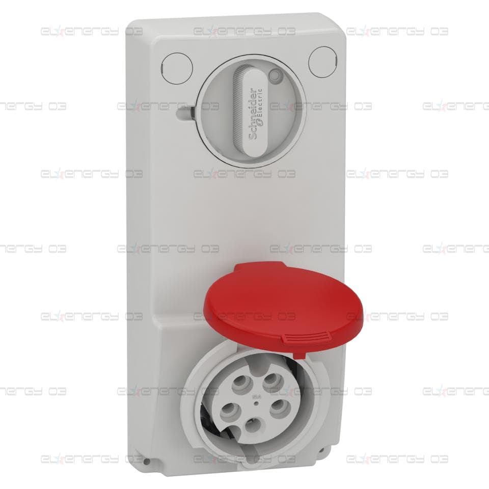 Индустриален контакт с блокировка, Mureva PK, монтаж в табло, 16A, 3P+N+E, 400V, IP44