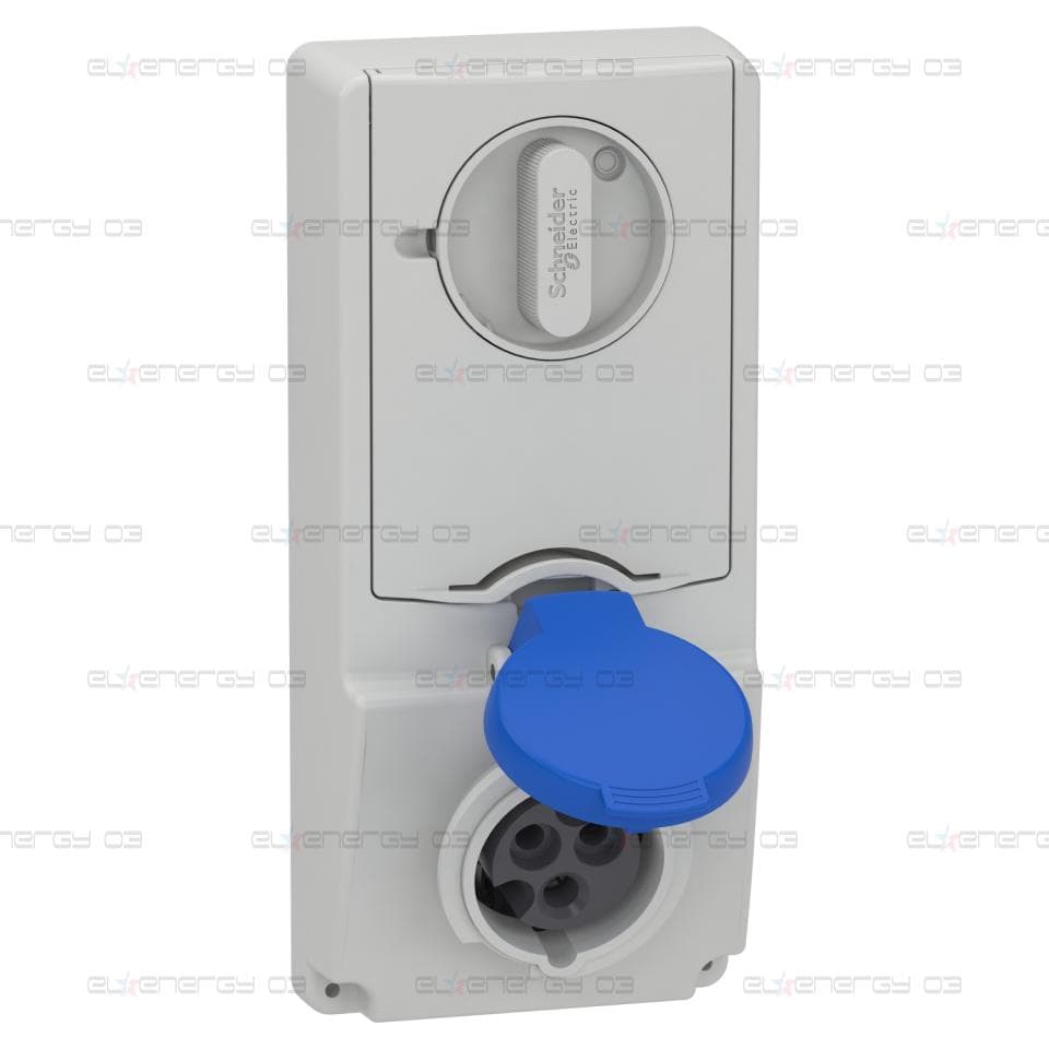 Индустриален контакт с блокировка, Mureva PK, монтаж в табло, 16A, 2P+E, 220V, IP44