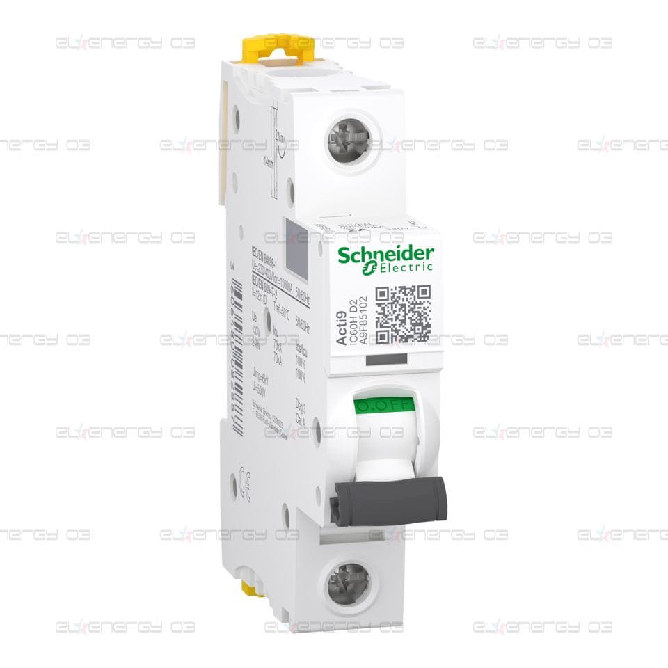 Миниатюрен автоматичен прекъсвач - 1P - 2A - крива D