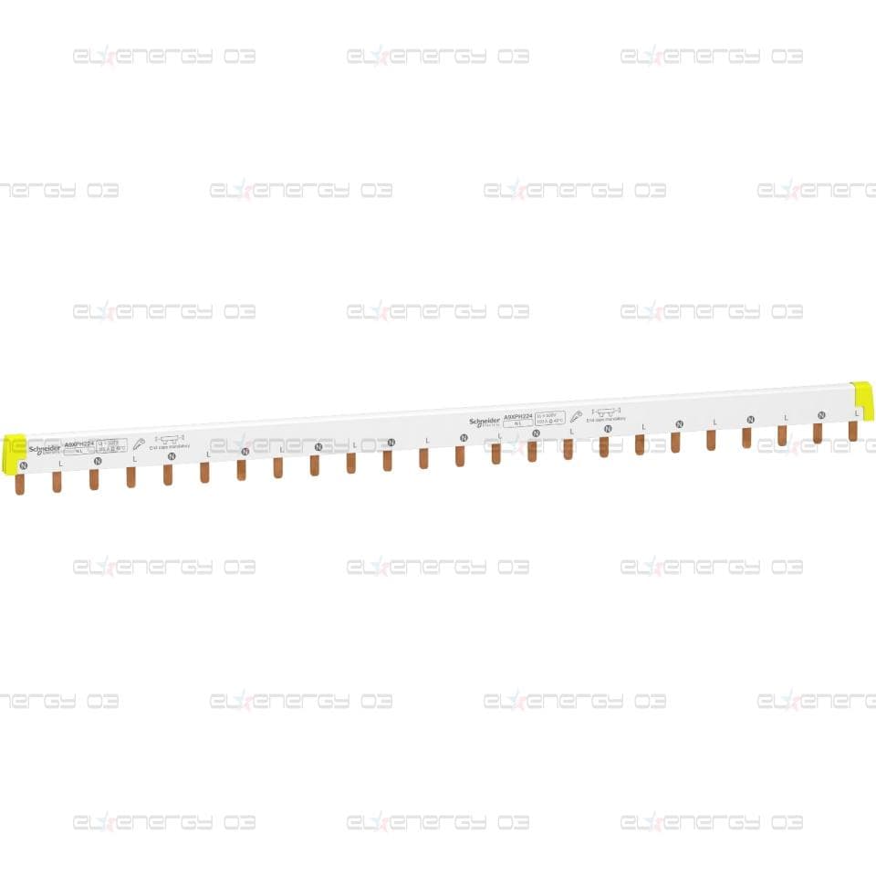 Acti 9 - захранваща шина - 1L+N - 18 mm щифт - 24 модули - 100 A