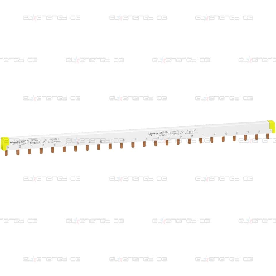 Acti 9 - захранваща шина - 3L - 18 mm щифт - 24 модули - 100A