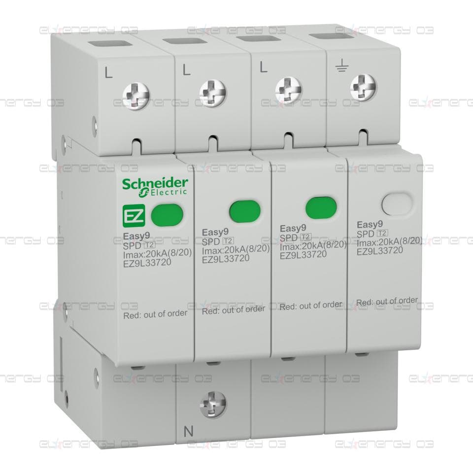 Катоден отводител Easy9 - 3P + N - 400 V - 20000 A