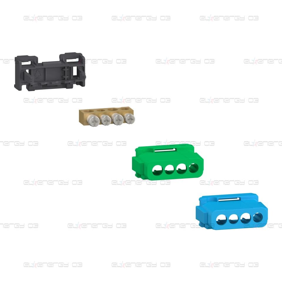 Комплект клемни блокове, Linergy, 4 отвора, 2x16 mm² + 2x10 mm², за заземяване или нула