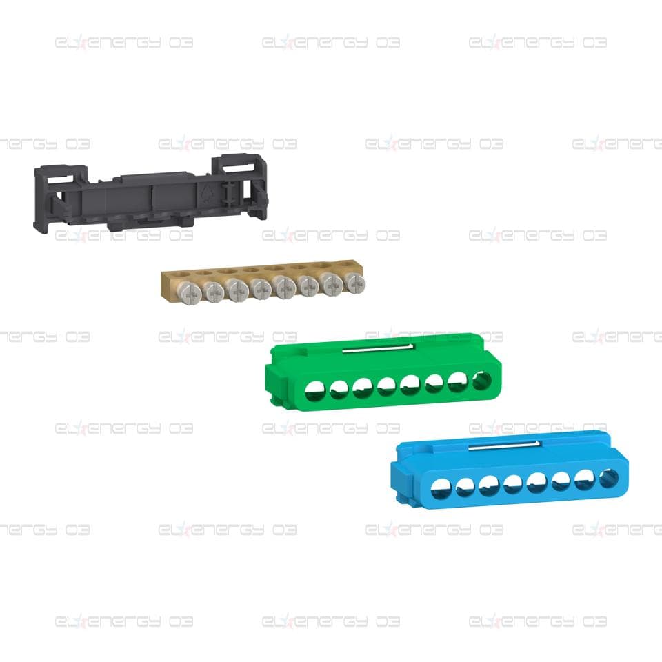 Комплект клемни блокове, Linergy, 8 отвора, 4x16 mm² + 4x10 mm², за заземяване или нула