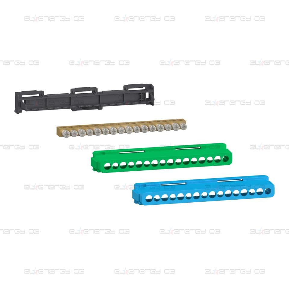 Комплект клемни блокове, Linergy, 16 отвора, 8x16 mm² + 8x10 mm², за заземяване или нула