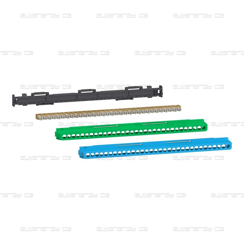 Комплект клемни блокове, Linergy, 32 отвора, 16x16 mm² + 16x10 mm², за заземяване или нула