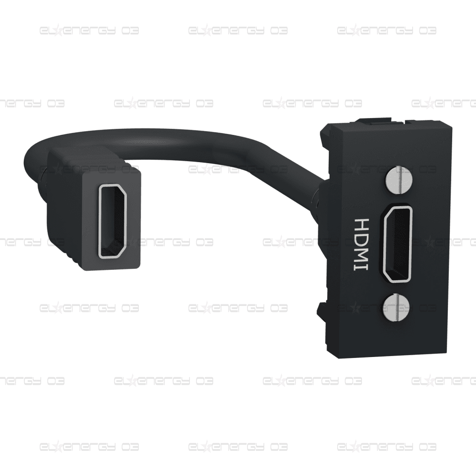Аудио-видео розетка, New unica, HDMI конектор, 1 модул, антрацит