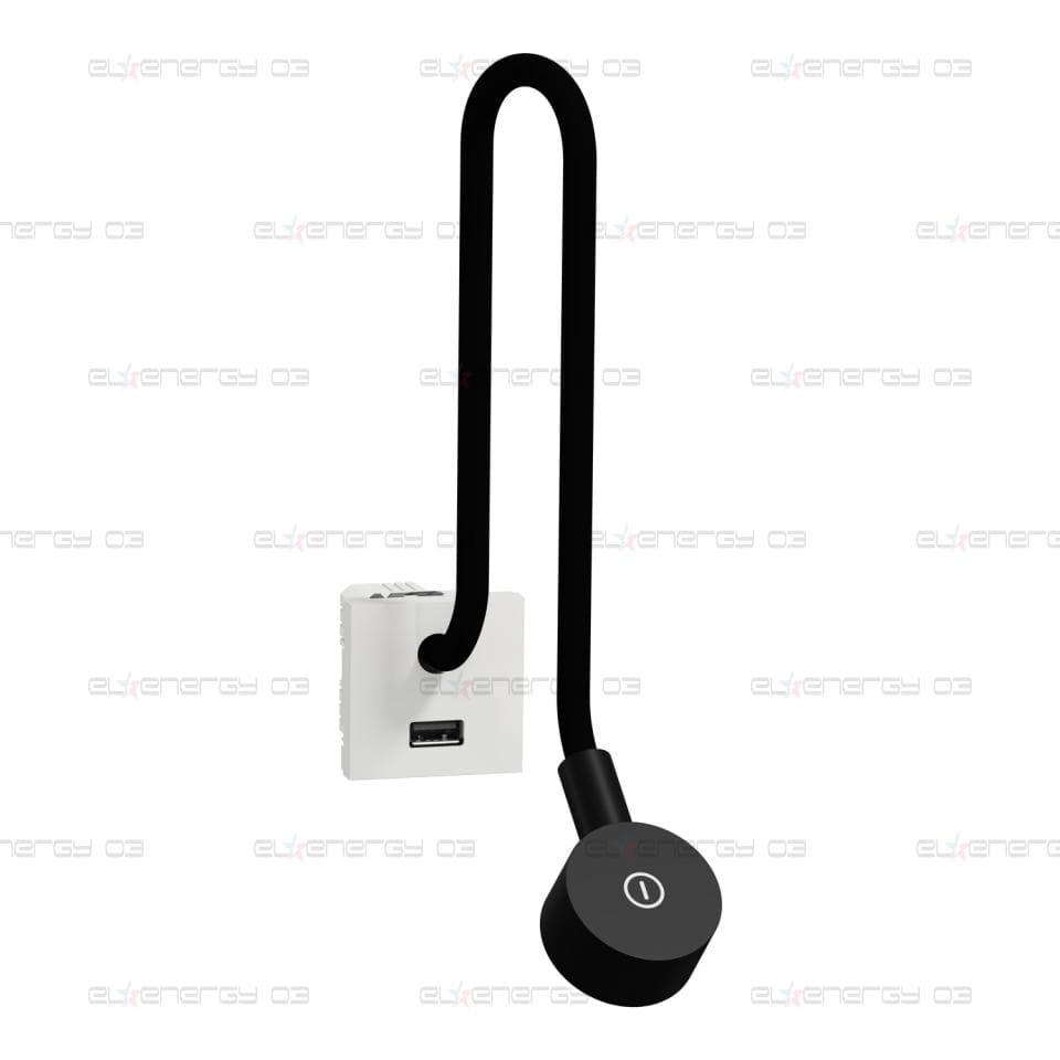Нощна лампа + USB зарядно, New unica, 2W, 240V, тип A, LED индикатор, бял