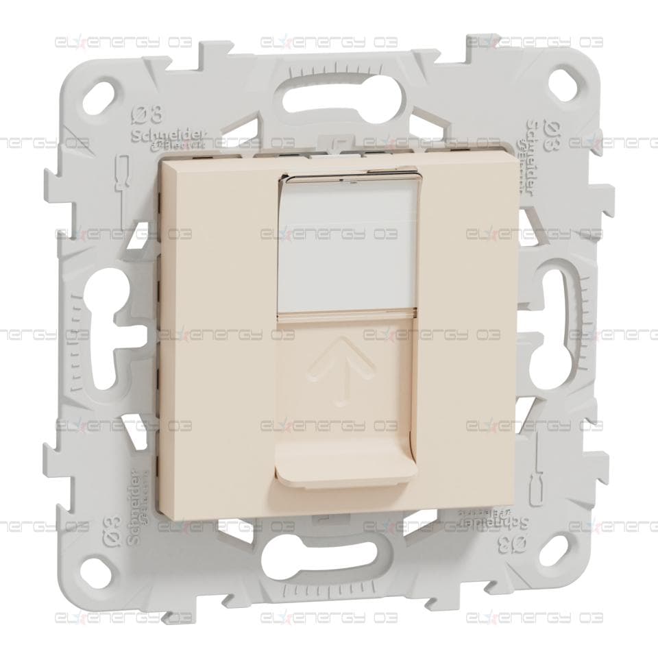 RJ45, кат.5 UTP розетка с монтажна рамка, 2 модула, слонова кост