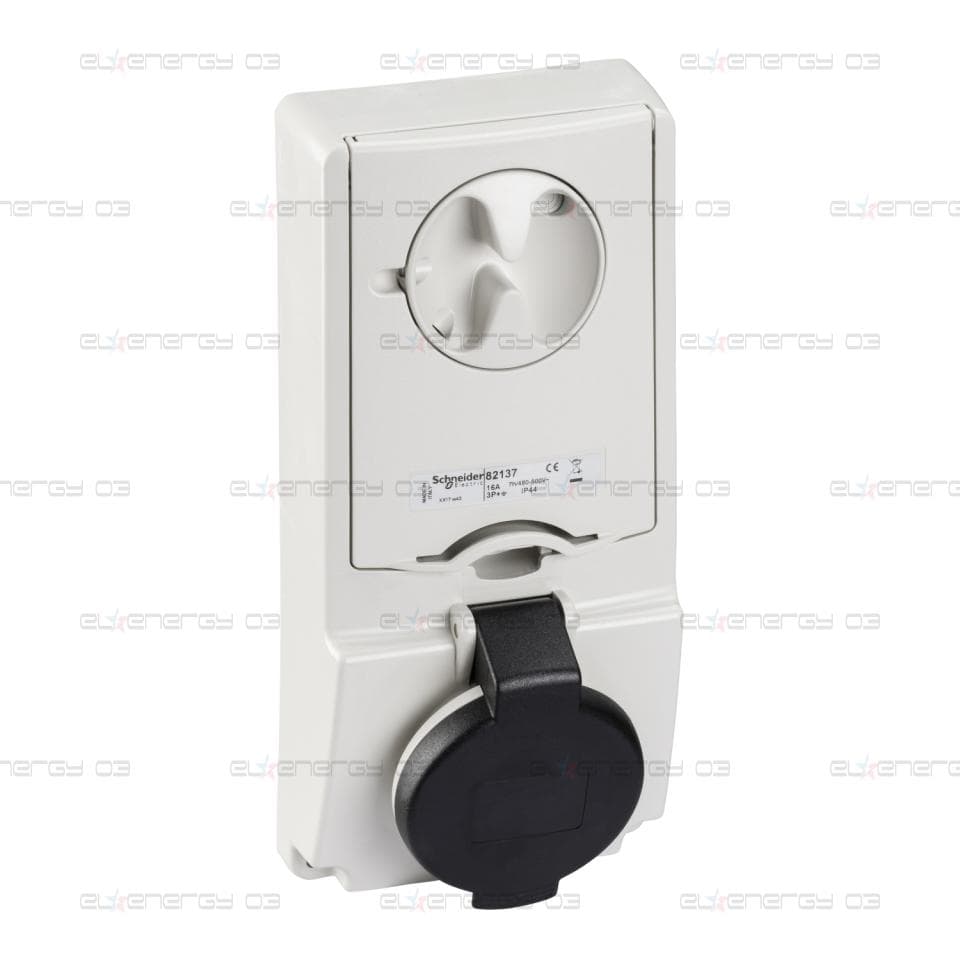 Индустриален контакт с блокировка, Mureva PK, монтаж в табло, 16A, 3P+E, 500V, IP44