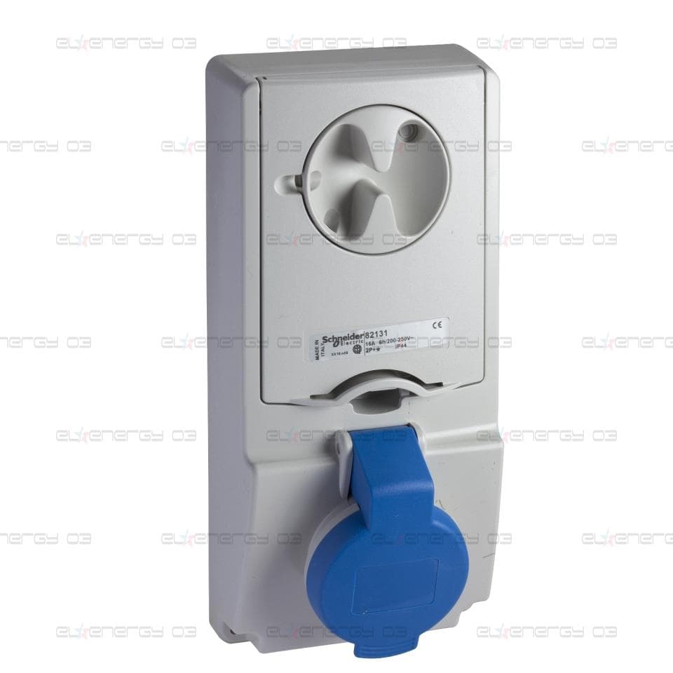 Индустриален контакт с блокировка, Mureva PK, монтаж в табло, 32A, 2P+E, 220V, IP44