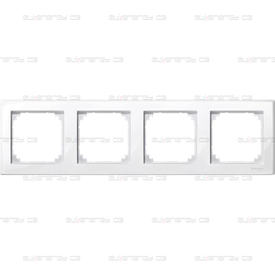 Декоративна M-Smart рамка, 4 модула, полярно бяло, гланц