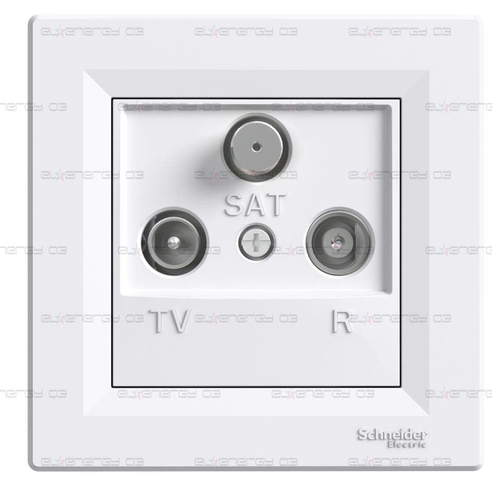 TV-R-SAT розетка крайна, 1dB, бял
