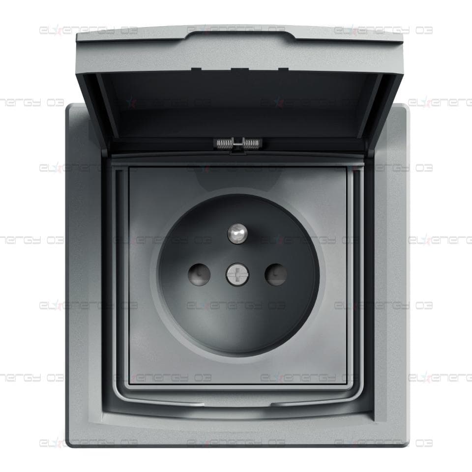 Френски контакт със защита 16A, IP44, стомана