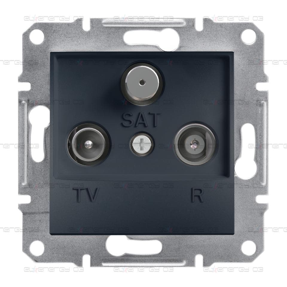 TV-R-SAT розетка крайна, 1db, антрацит