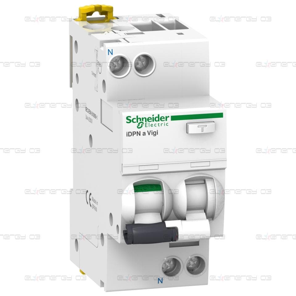 Kомбинирана дефектнотокова защита (RCBO), Acti9 iDPNa Vigi, 1P+N, 10A, C крива, 4500A, AC тип, 30mA