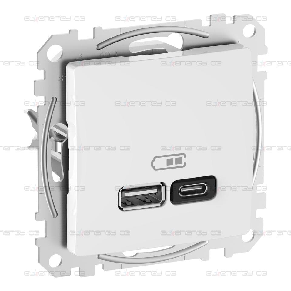 USB зарядно A+C, 3A, 45W, бял