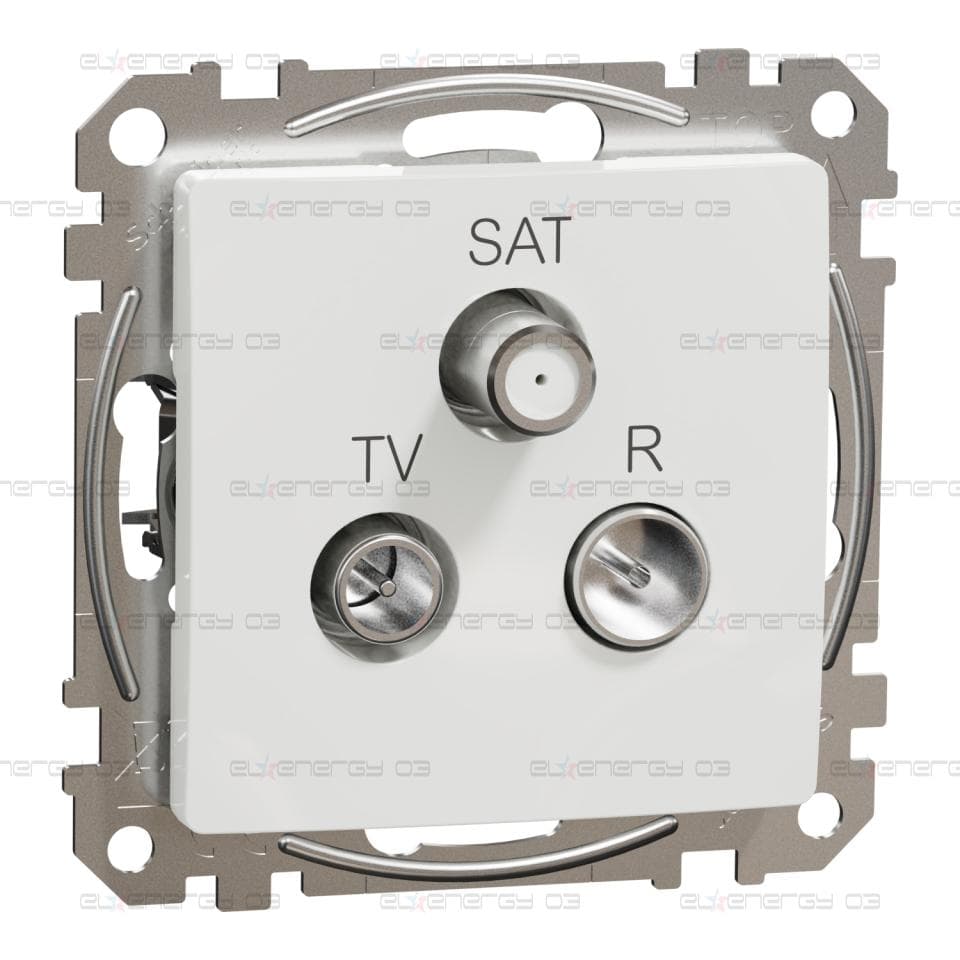 TV/R/SAT розетка 4db, Sedna, бял