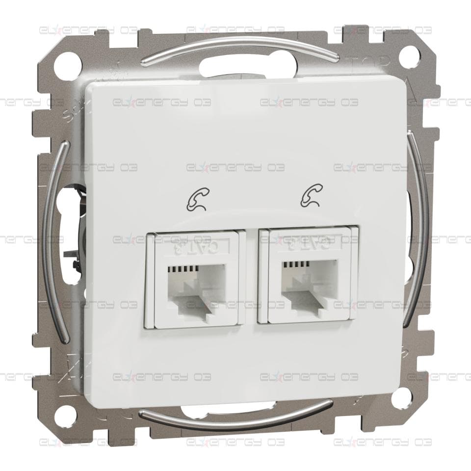 Sedna Design & Elements Двойна телефонна розетка, RJ11, бял