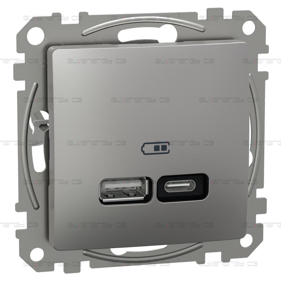 USB зарядно устройство, Sedna Design & Elements, тип A+C, 3A, 21W, PRO, алуминий