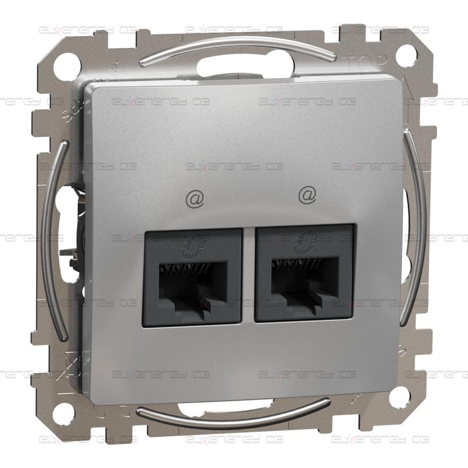 Двоен изход за данни CAT 5E UTP, RJ45, алуминий