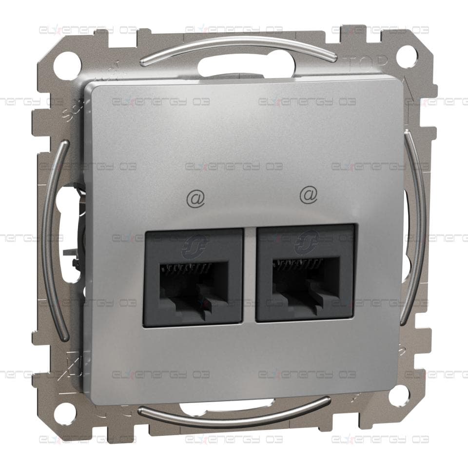 Двоен изход за данни CAT 6 UTP, RJ45, 40мм, алуминий