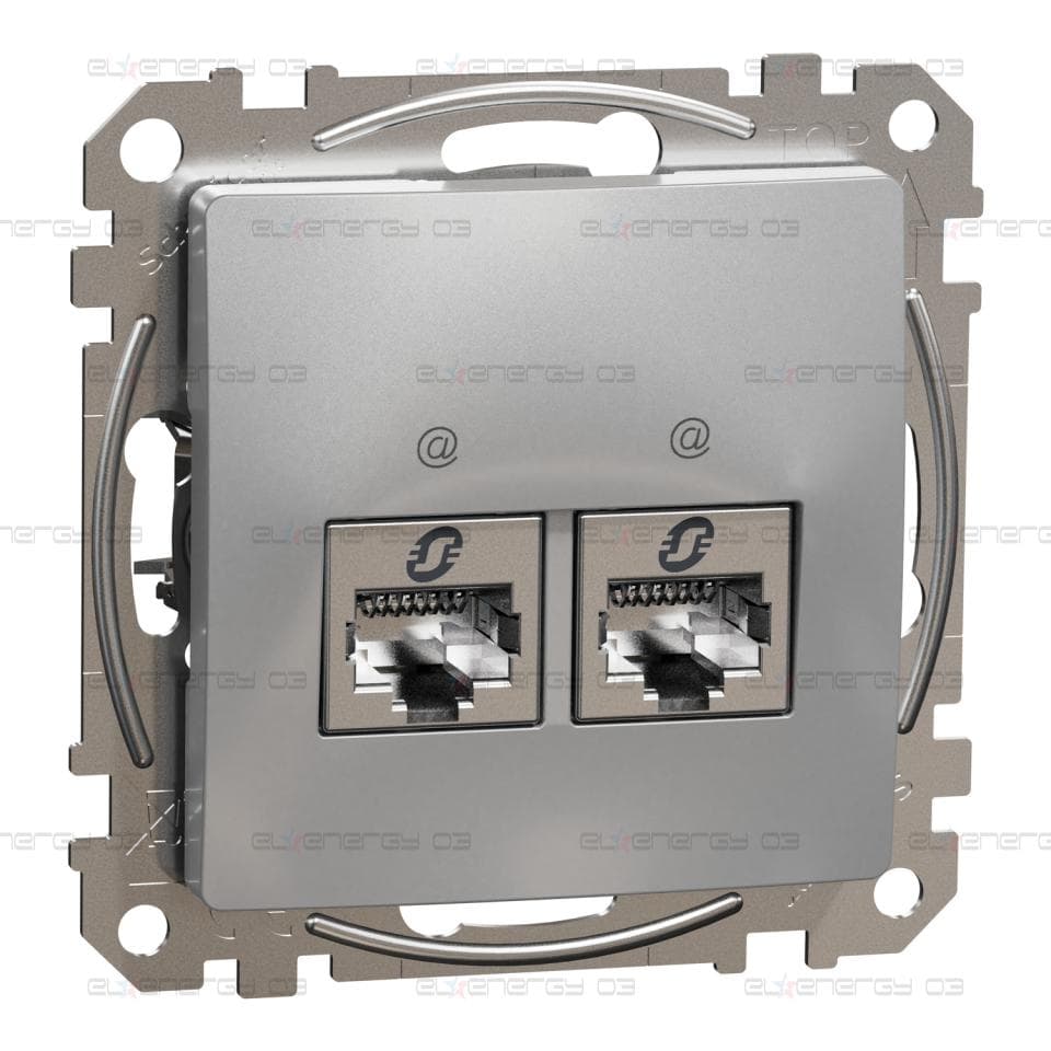 Двоен изход за данни CAT 6 STP, RJ45, алуминий