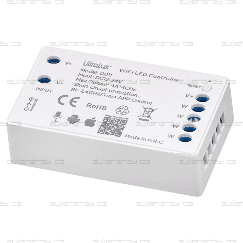 SMART 2.4G RF WIFI ДИМЕР ЗА ЕДНОЦВЕТНА LED ЛЕНТА 4X4A, 192W (12V), 12-24V DC