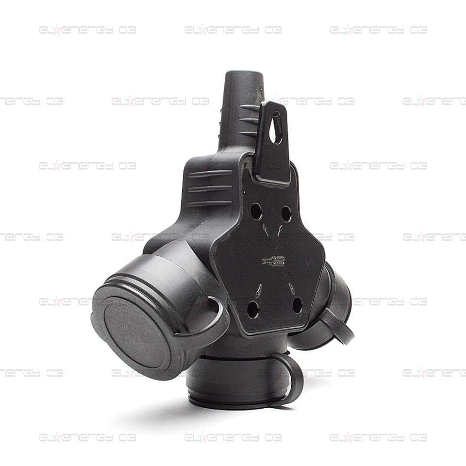 Куплунг троен IP44, 250V, 16A, Черен