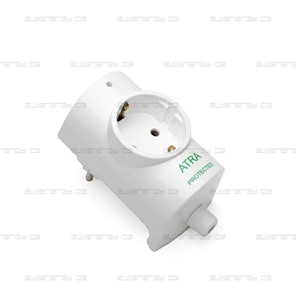 Щепсел с контакт и защита, 16A, 250V, Бял