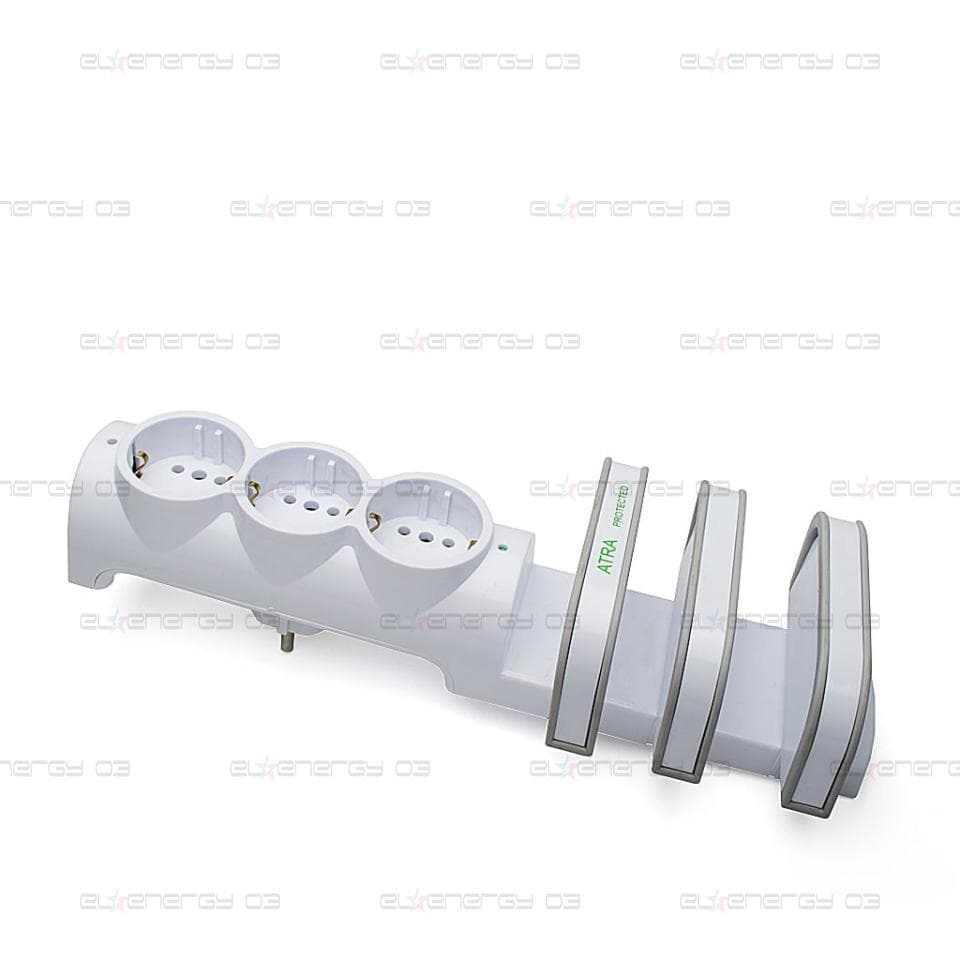 Контакт троен със стойка, 16A, 250V, Бял