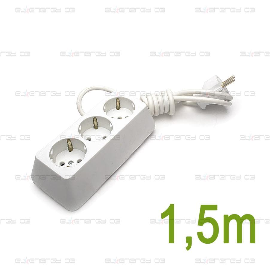 Разклонител – Троен, Бял, 1.5м / 3х1.5мм2 / 16А / 250V