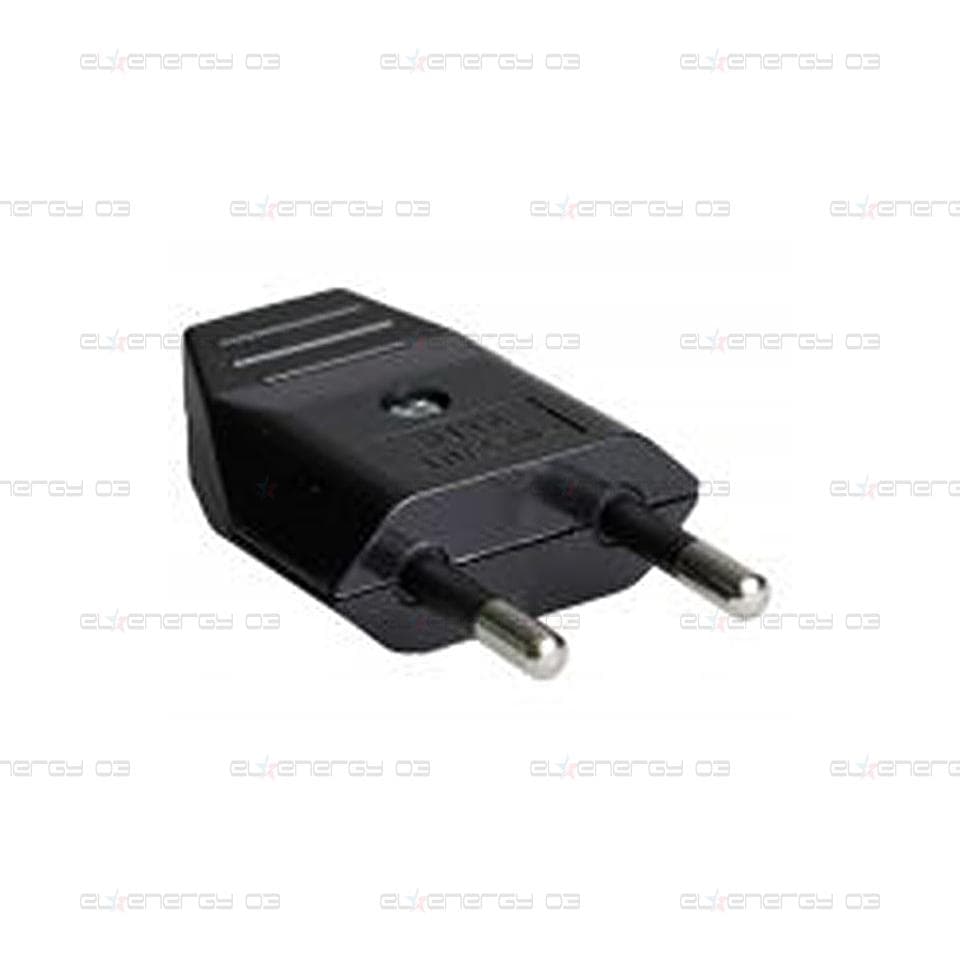 Щепсел,Двуполюсен 2P, 10A, 250V, Плосък, SOLERA, Черен