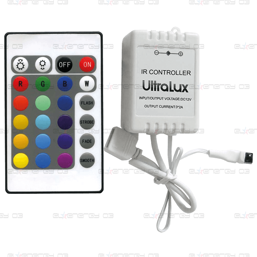 RGB контролер IR управление 24 бутона 72W, 12-24V DC, 6А