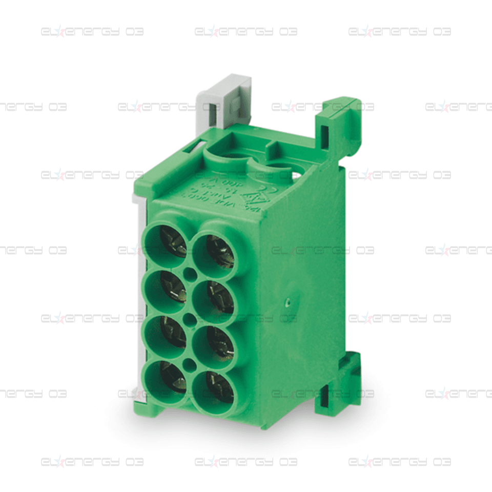 Клема изолирана ЗЕЛЕНА MAG25-2 4x25mm² IP20 80A 1000V MOREK