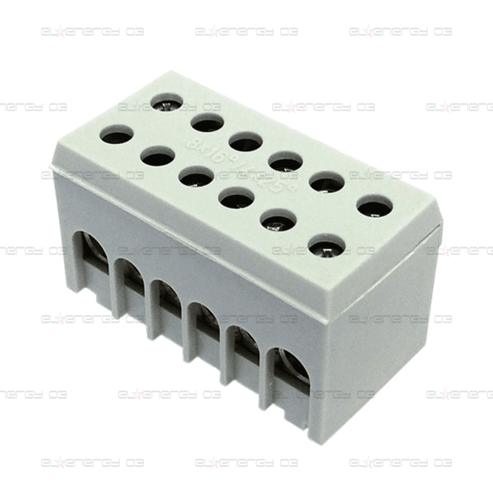 Клема изолирана СИВА A6H-2 2P 4x25mm² + 8x16mm² IP20 63A 500V MOREK