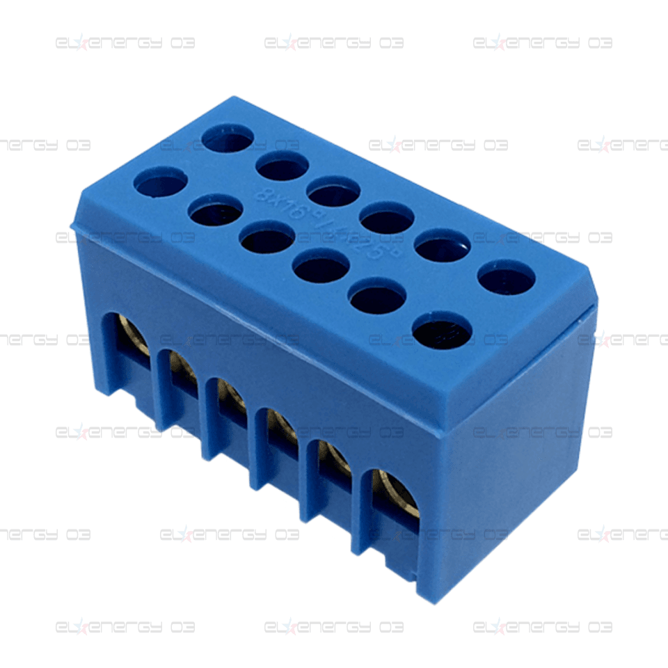 Клема изолирана СИНЯ N6H-2 2P 4x25mm² + 8X16mm² IP20 63A 500V MOREK
