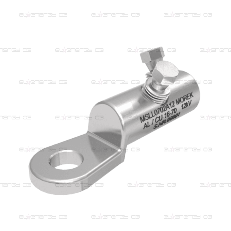 Кабелна обувка алуминиева покалаена Al/Cu 16-70mm² 12kV MSLL70 2x късащ се болт M12 MOREK