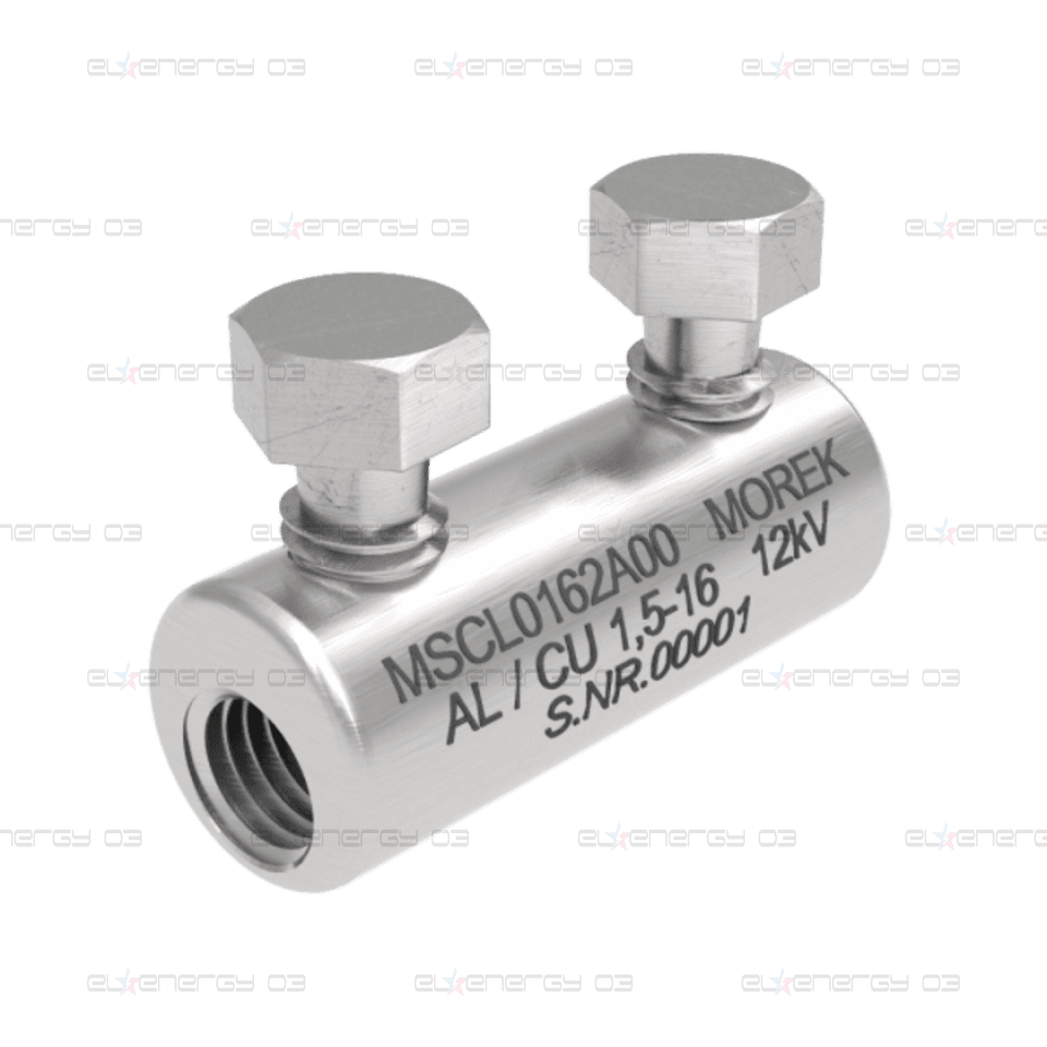 Кабелен съединител алуминиев покалаен Al/Cu 1,5-16mm² 12kV MSCL16 2x късащ се болт M6 MOREK