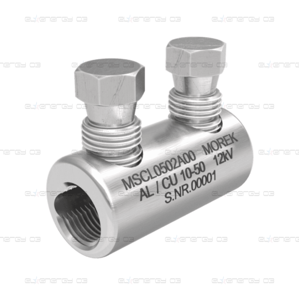 Кабелен съединител алуминиев покалаен Al/Cu 10-50mm² 12kV MSCL50 2x късащ се болт M10 MOREK
