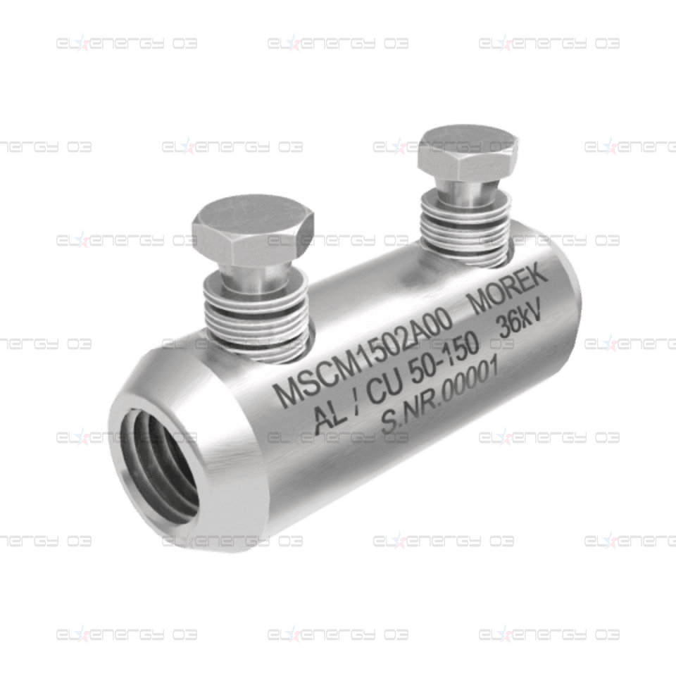 Кабелен съединител алуминиев покалаен Al/Cu 50-150mm² 36kV MSCM150 2x късащ се болт M14 MOREK