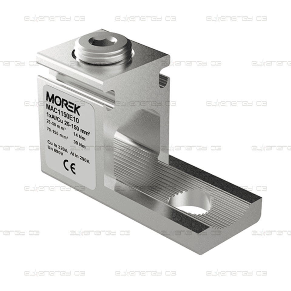 Неизолиран конектор към устройство OT150 1xAl/Cu 16-150 mm² h39mm 320A 690V MOREK