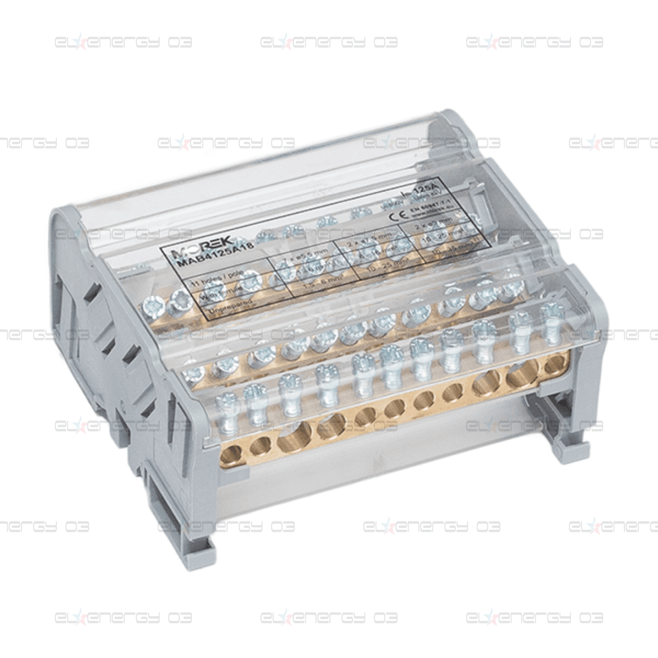 Разпределителен клемен блок Moblock 4P 125A-11 2×35 + 2×25 + 7x6mm² MOREK