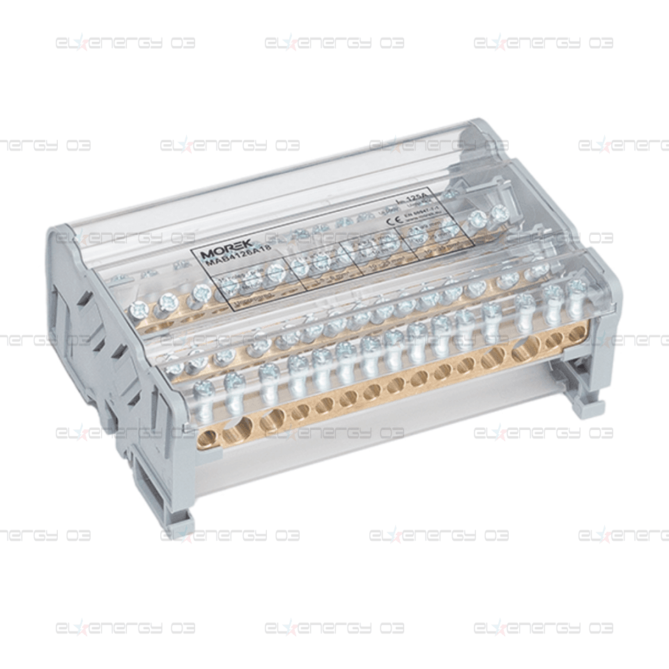 Разпределителен клемен блок Moblock 4P 125A-15 2×35 + 2×25 + 11x6mm² MOREK