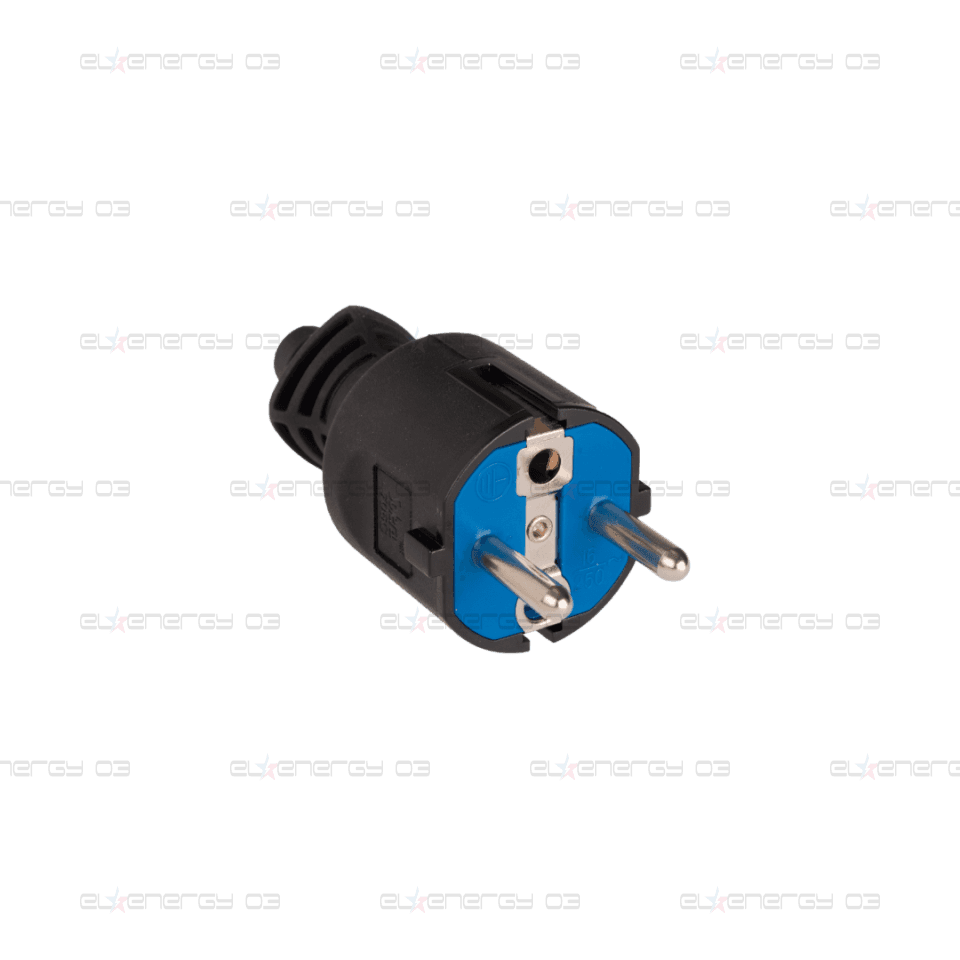 Щепсел 2P+E, 16A 250V~, Черен