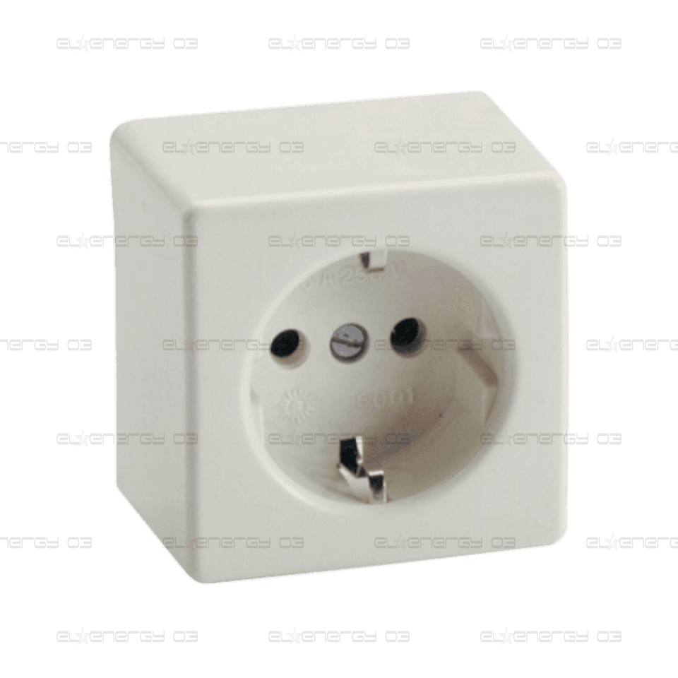 Контакт 2P+E, 16A 250V открит монтаж Бял, Solera