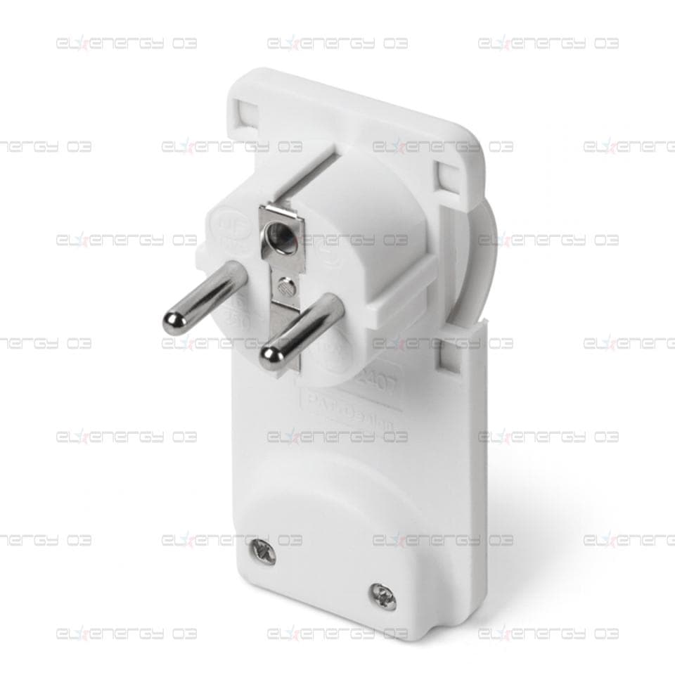 Щепсел плосък бял 16A 2P+T IP20 серия UNEL Scame