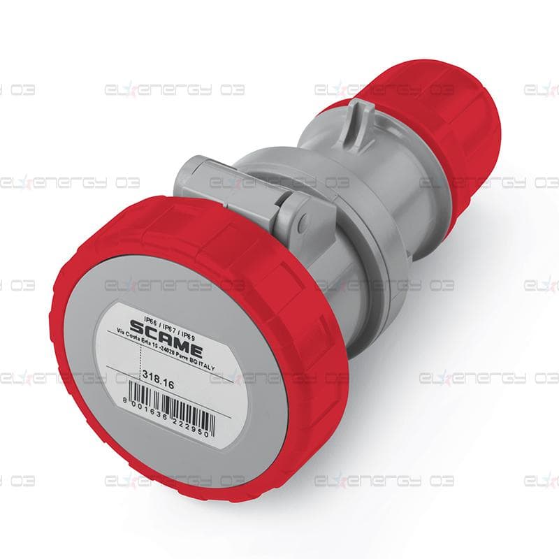 Промишлен подвижен контакт 3P+N+Е 16A IP66/67, 6h серия Optima Scame