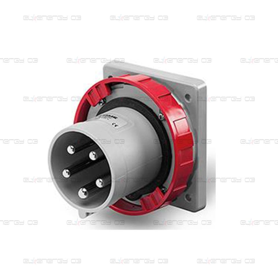 Промишлен щепсел 3P+N+Е 32A 346-415V IP66/67, 6h серия Optima панелен монтаж 75×75мм Scame