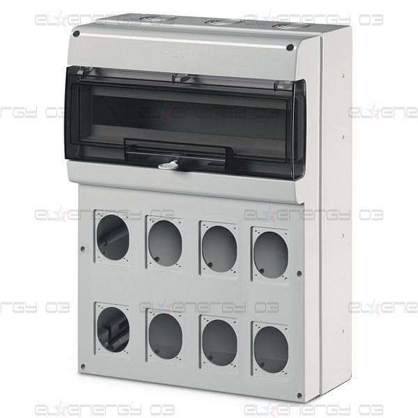 Табло за индустриални контакти и DIN модули IP66, UV, PG и М вход, серия Domino (24 DIN и 8х16A или 32A) Scame